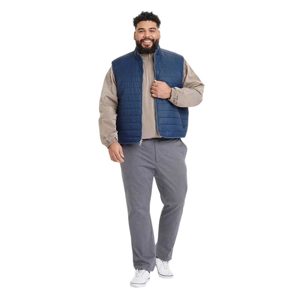 Goodfellow & Co Men's Navy Blue Quilted Puffer Full Zip Vest Size XXL